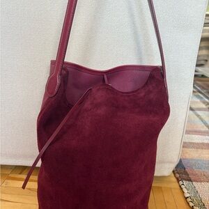 J crew  Burgundy Suede Berkeley Bag